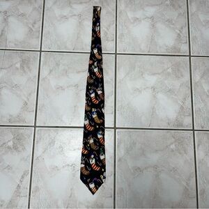 Looney Tunes Mania 1995 Vintage Men's 100% Silk Christmas Necktie